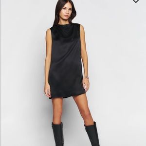 Reformation Serina Silk Dress (black, size 0)
